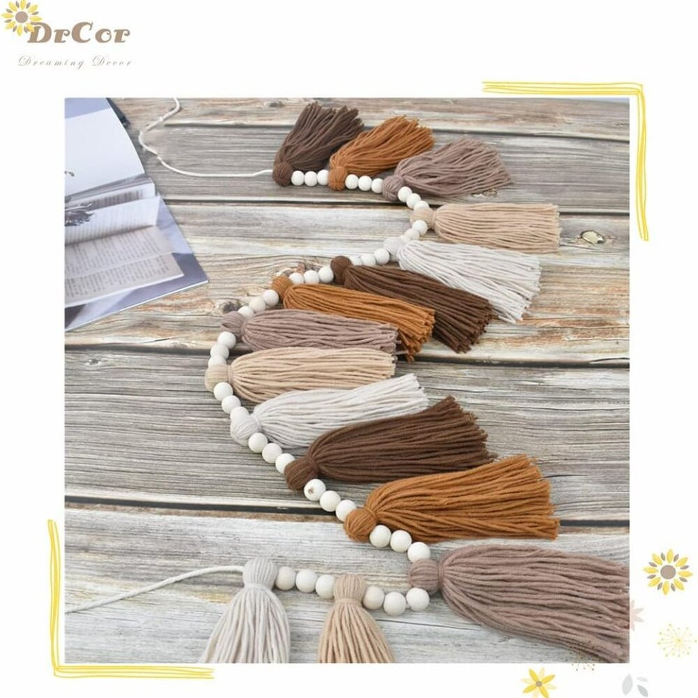 Boho Decor Tassel Garland Bohemian Rope Farmhouse